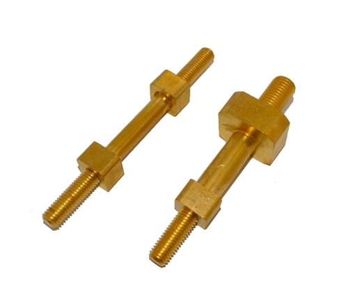 Brass Two End Threaded Transformer Stud - High Precision Turned Brass Component Pankaj Brass Industries